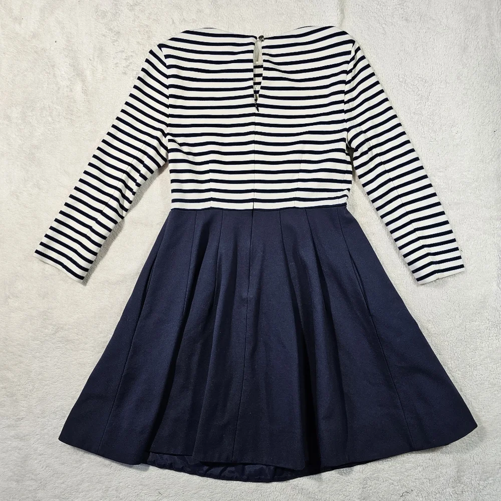 Kate Spade Navy and White Midi Dress Size 6
